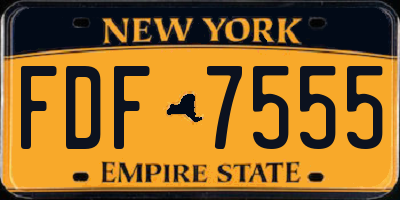 NY license plate FDF7555
