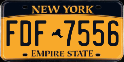 NY license plate FDF7556