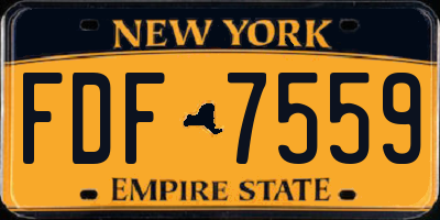 NY license plate FDF7559