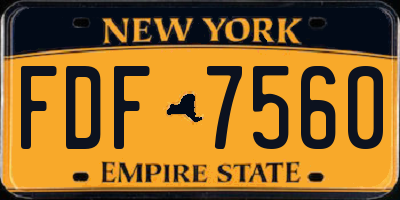 NY license plate FDF7560