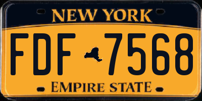 NY license plate FDF7568