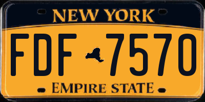 NY license plate FDF7570