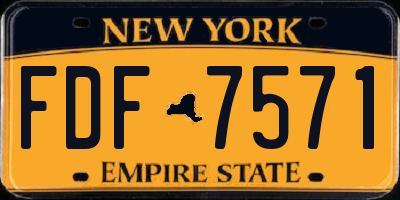 NY license plate FDF7571