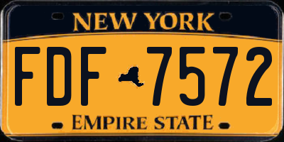 NY license plate FDF7572