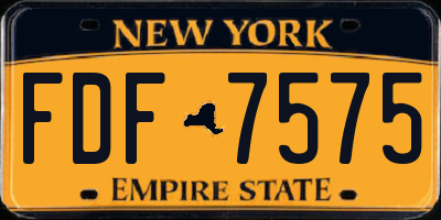 NY license plate FDF7575