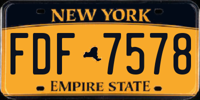 NY license plate FDF7578