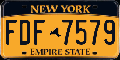 NY license plate FDF7579