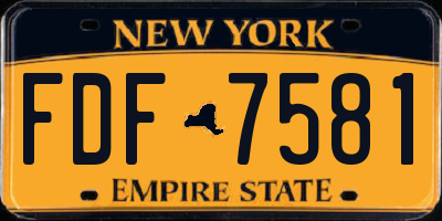 NY license plate FDF7581
