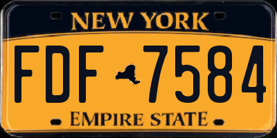 NY license plate FDF7584