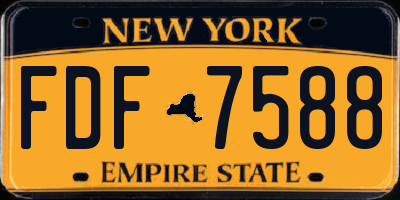 NY license plate FDF7588