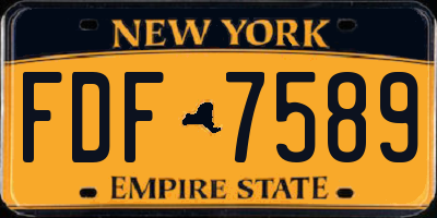NY license plate FDF7589