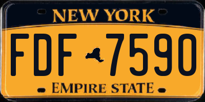NY license plate FDF7590