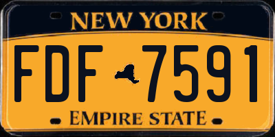 NY license plate FDF7591