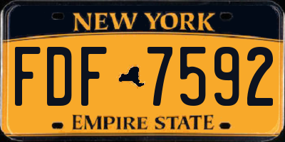 NY license plate FDF7592