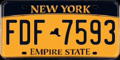 NY license plate FDF7593