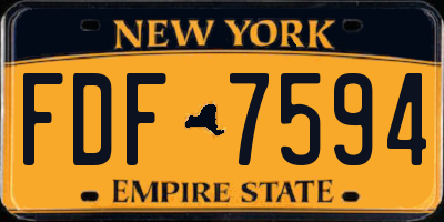 NY license plate FDF7594