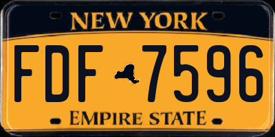 NY license plate FDF7596
