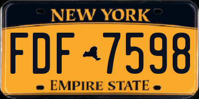 NY license plate FDF7598