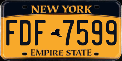 NY license plate FDF7599