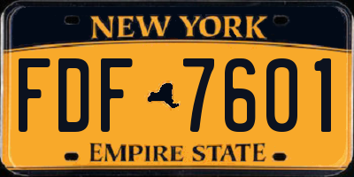 NY license plate FDF7601