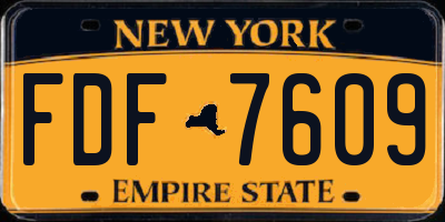 NY license plate FDF7609