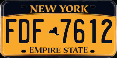 NY license plate FDF7612