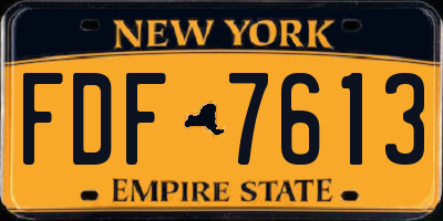 NY license plate FDF7613