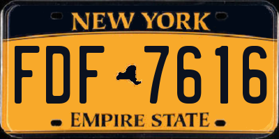 NY license plate FDF7616