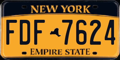 NY license plate FDF7624