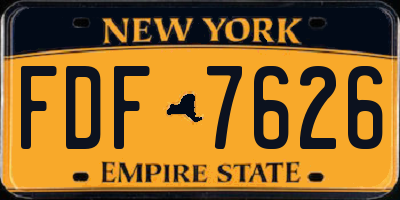 NY license plate FDF7626