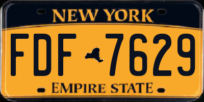 NY license plate FDF7629
