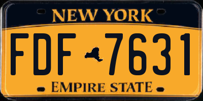 NY license plate FDF7631