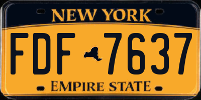 NY license plate FDF7637