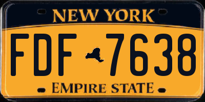 NY license plate FDF7638