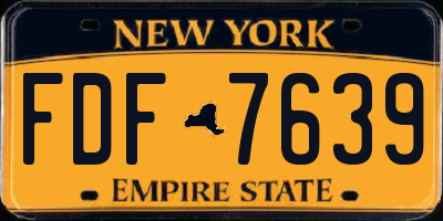 NY license plate FDF7639
