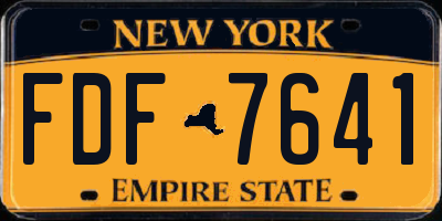 NY license plate FDF7641