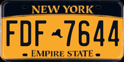 NY license plate FDF7644
