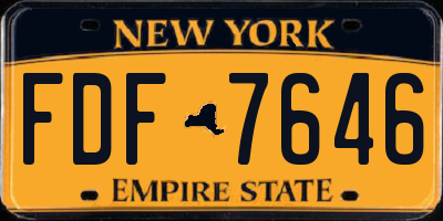 NY license plate FDF7646