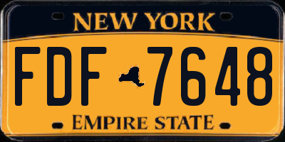 NY license plate FDF7648
