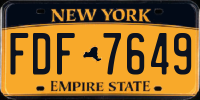 NY license plate FDF7649