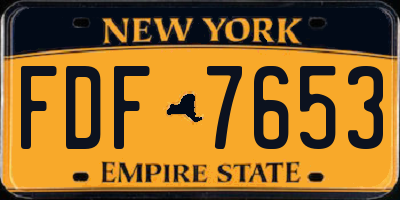NY license plate FDF7653