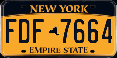 NY license plate FDF7664