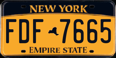 NY license plate FDF7665