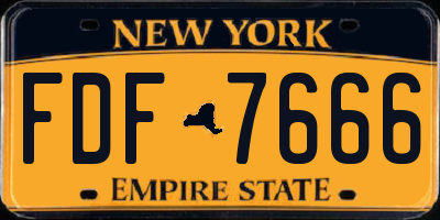 NY license plate FDF7666