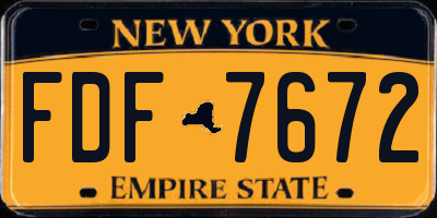 NY license plate FDF7672