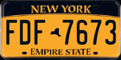 NY license plate FDF7673