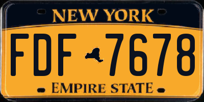 NY license plate FDF7678
