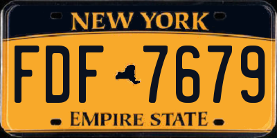 NY license plate FDF7679