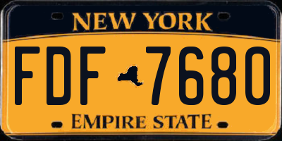 NY license plate FDF7680