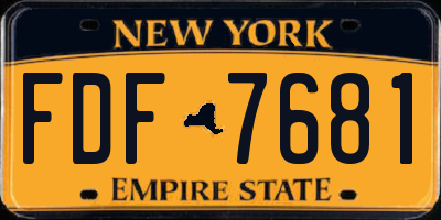 NY license plate FDF7681